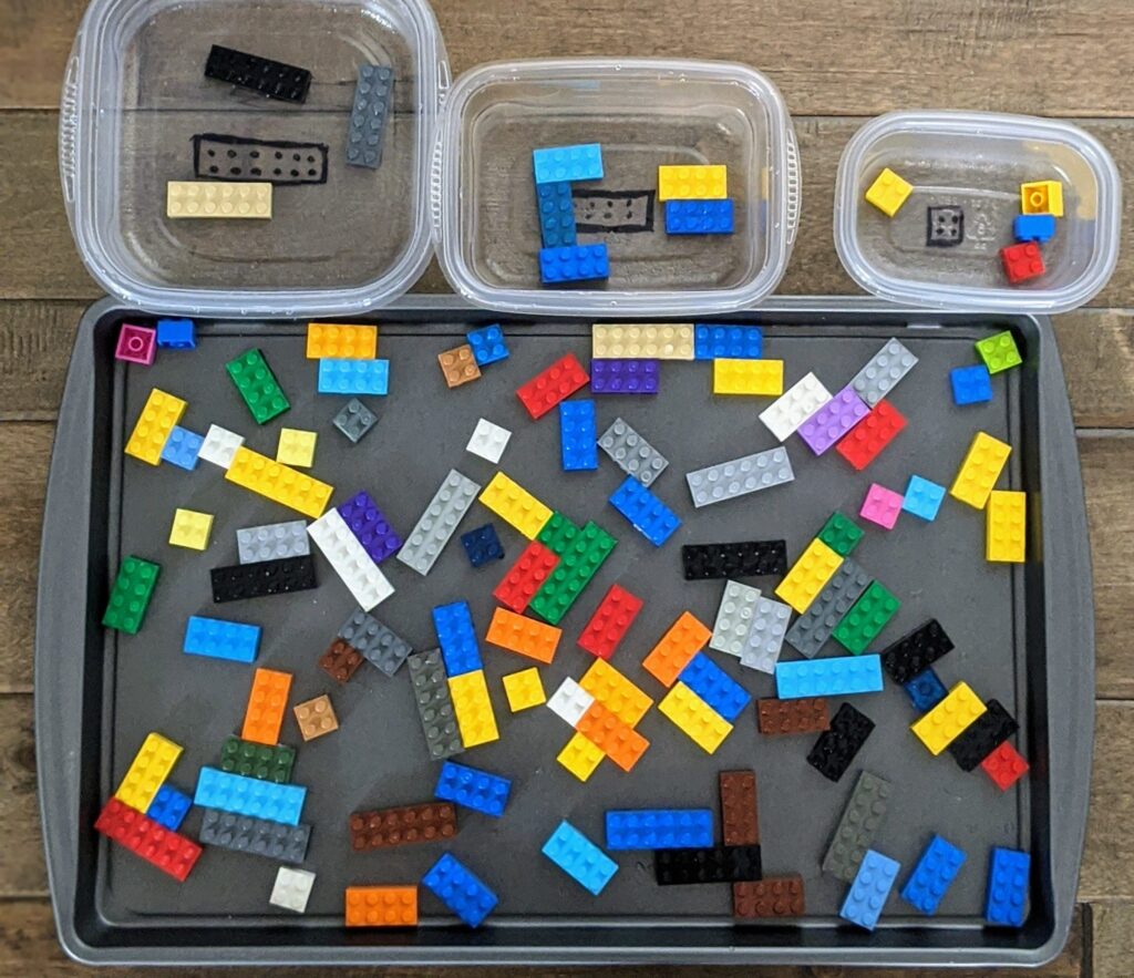 Large, Medium, Small Lego Sort - Annie's Classroom