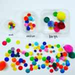 Sorting Buttons and Pom Poms