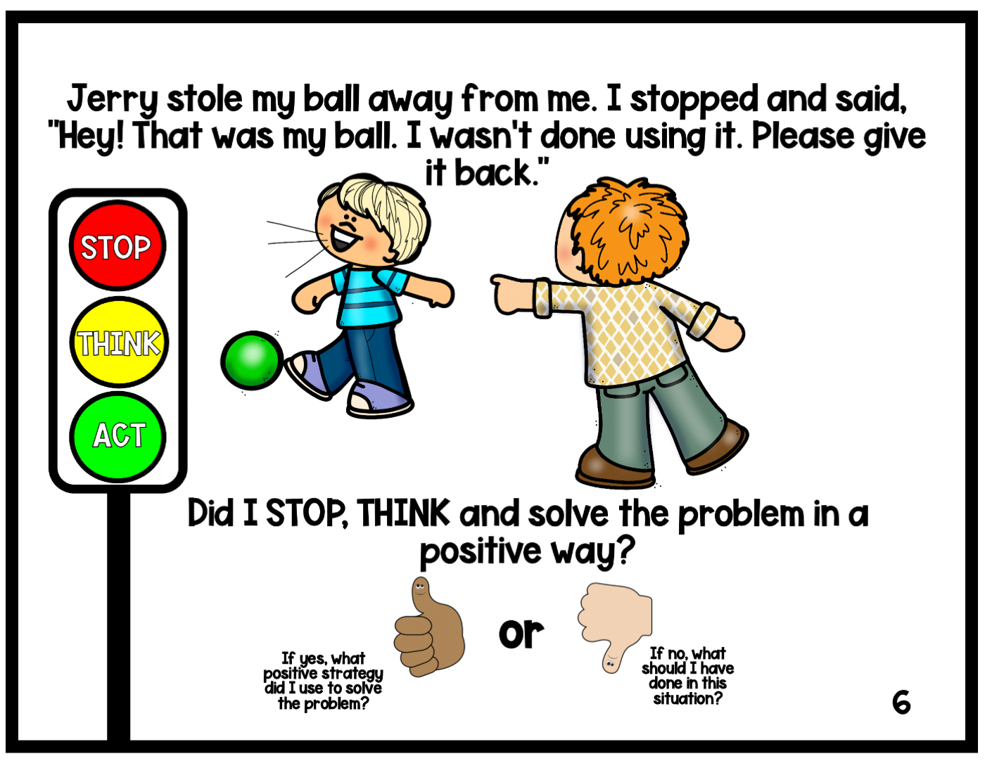 Stop, Think & Act Problem Solving Social Skills & Social Emotional ...