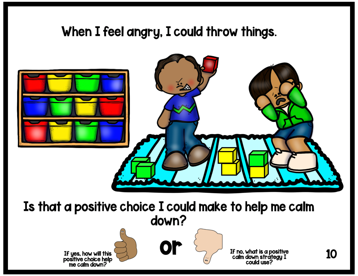 Social Emotional Learning Lesson On Calm Down Choices - Annie's Classroom