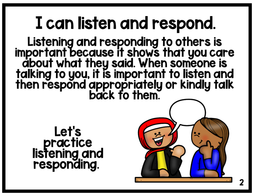 Listening Skills Social Emotional Learning Lesson - Annie's Classroom